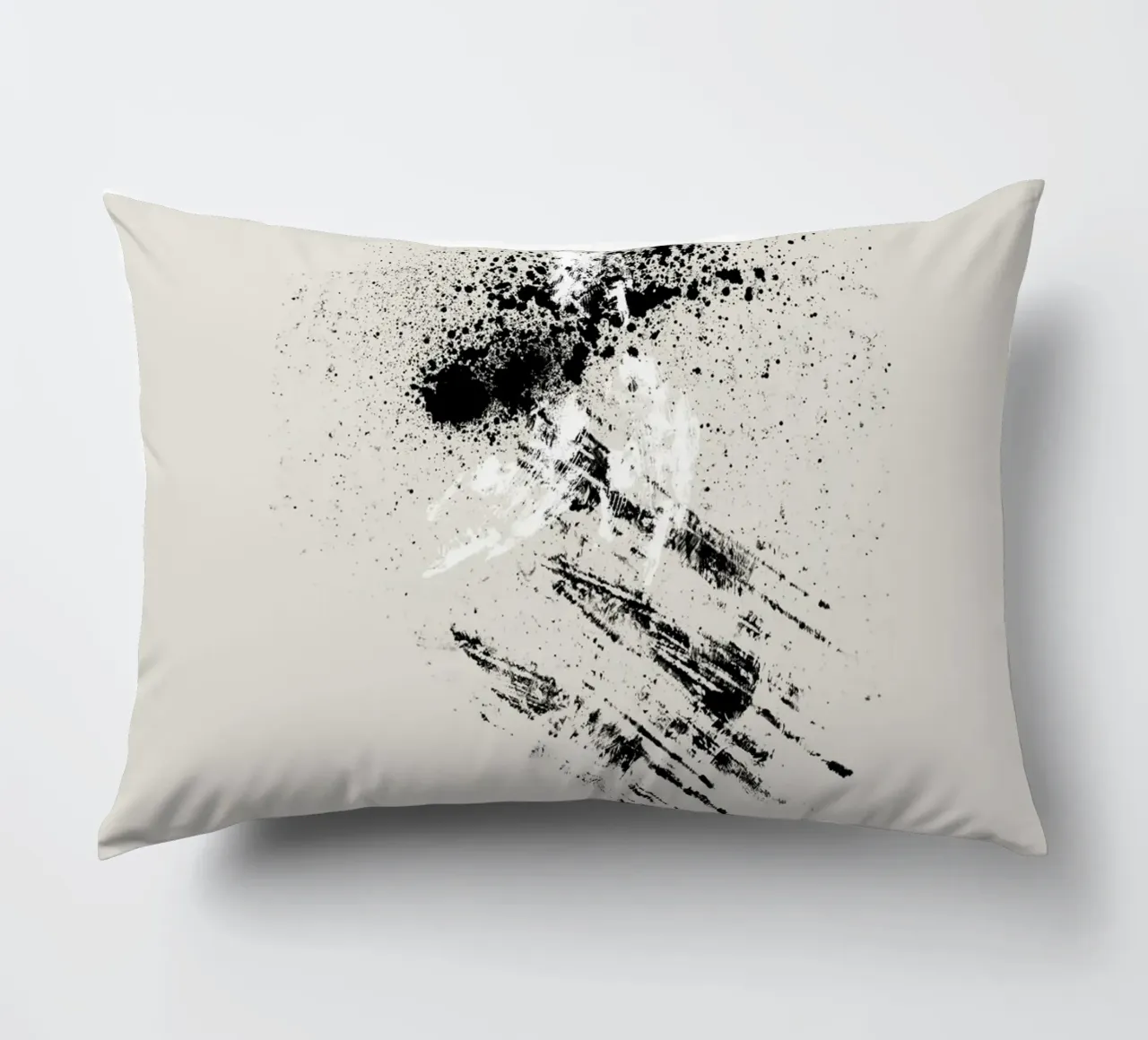Modern abstract with beige background Kissen von Imaginative