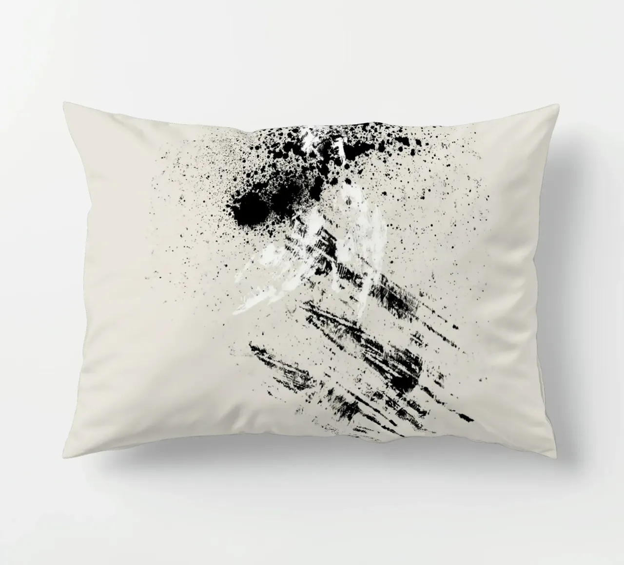 Modern abstract with beige background decorative cushion by Imaginative