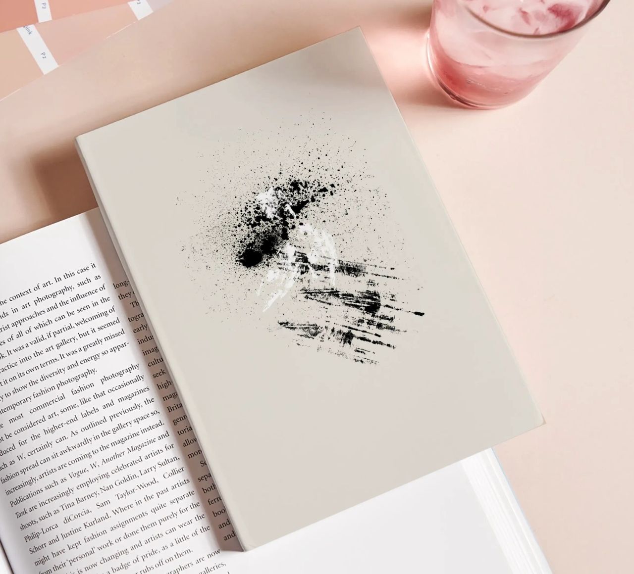 Modern abstract with beige background notebook by Imaginative