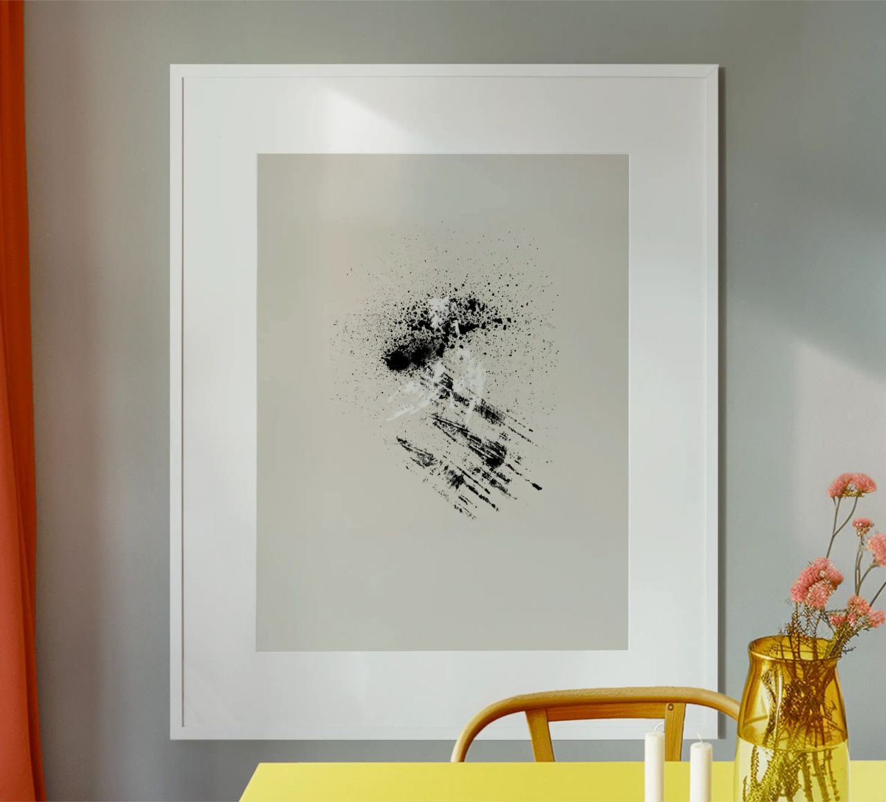 Modern abstract with beige background Poster von Imaginative