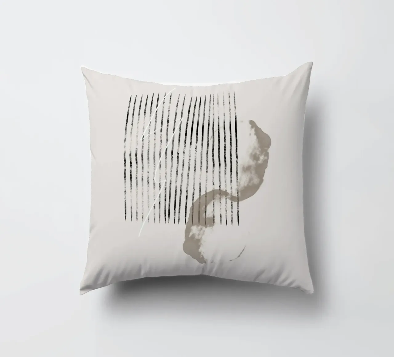 Abstract painting in beige cuscino da Imaginative