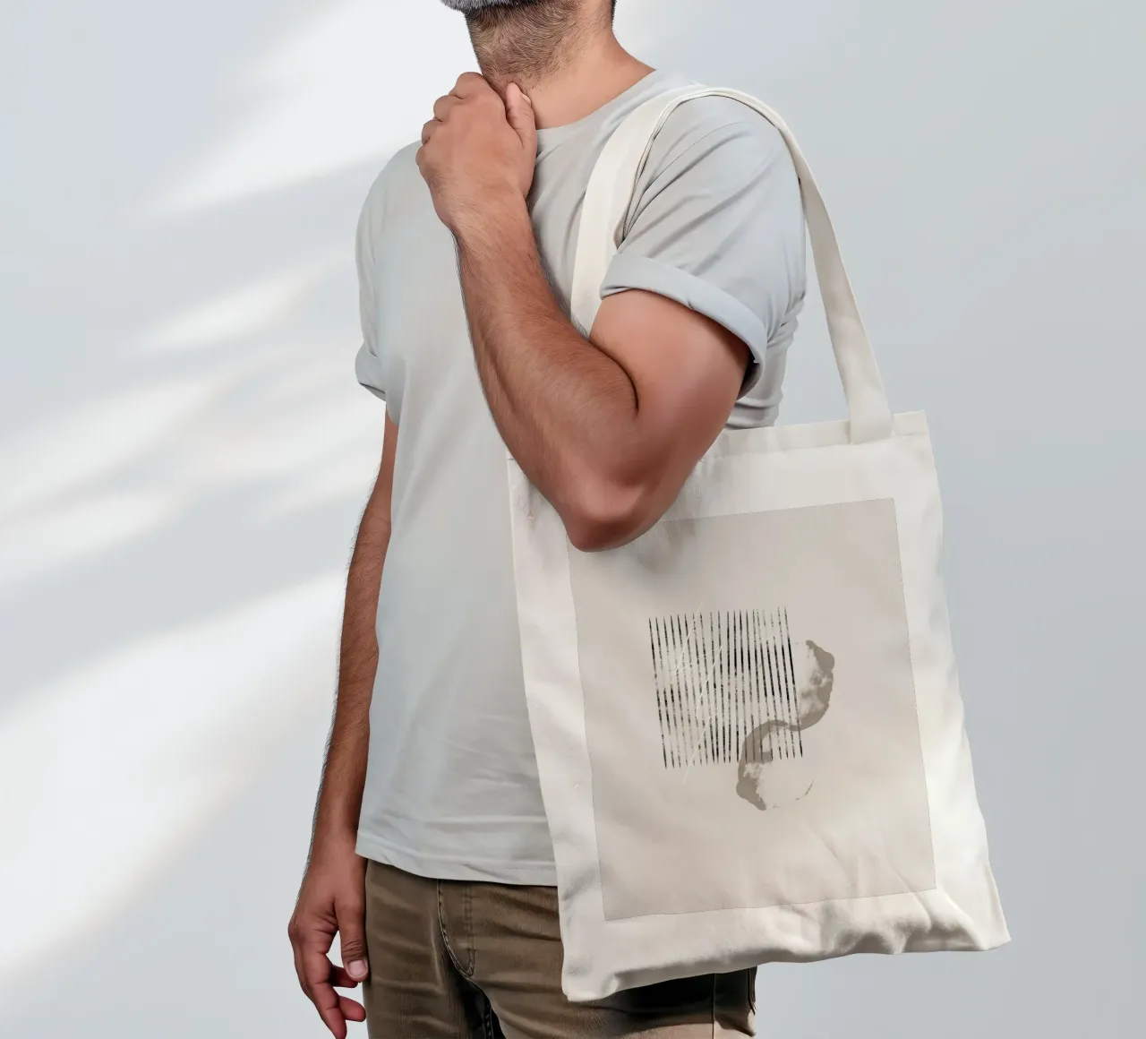 Abstract painting in beige borsa in juta da Imaginative