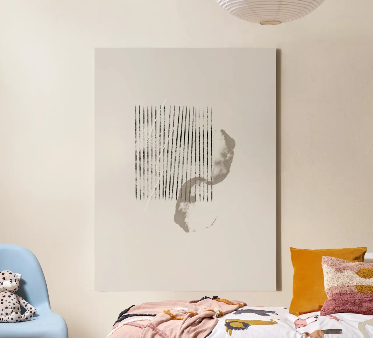 Abstract painting in beige tela con Cornice a cassetta da Imaginative