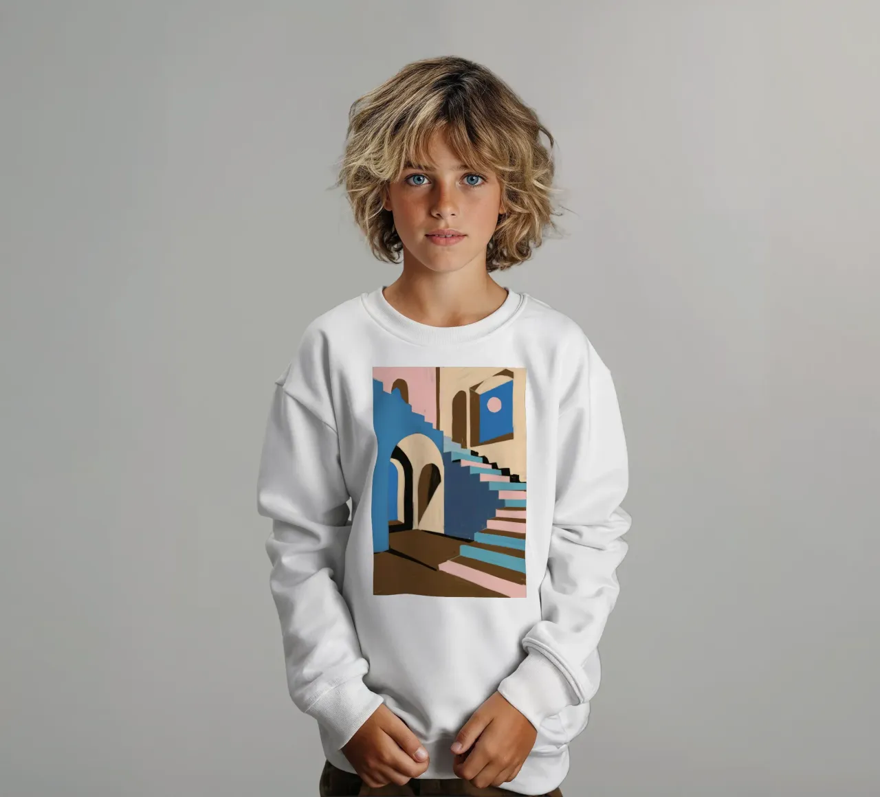 Azure Stairway Dreams kids sweatshirt by Ember Stone