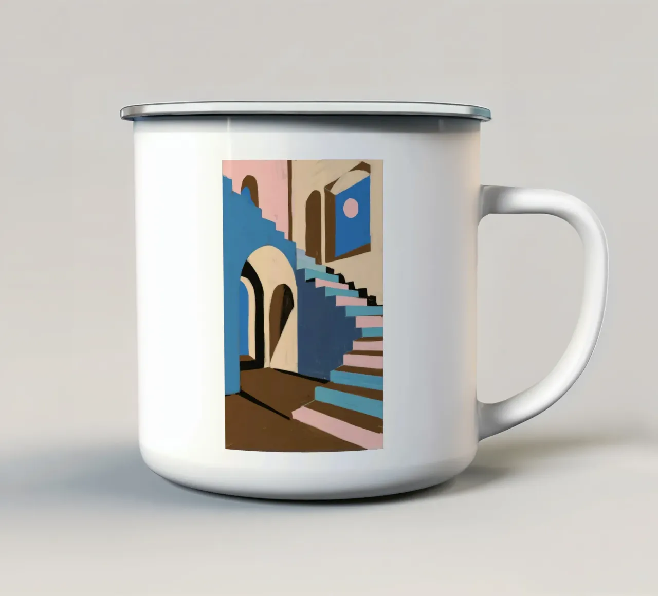 Sogni di scale azzurre tazza in smalto da Ember Stone