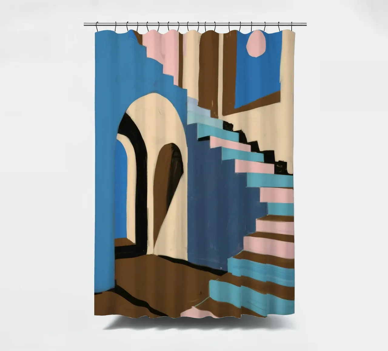 Azure Stairway Dreams Duschvorhang von Ember Stone