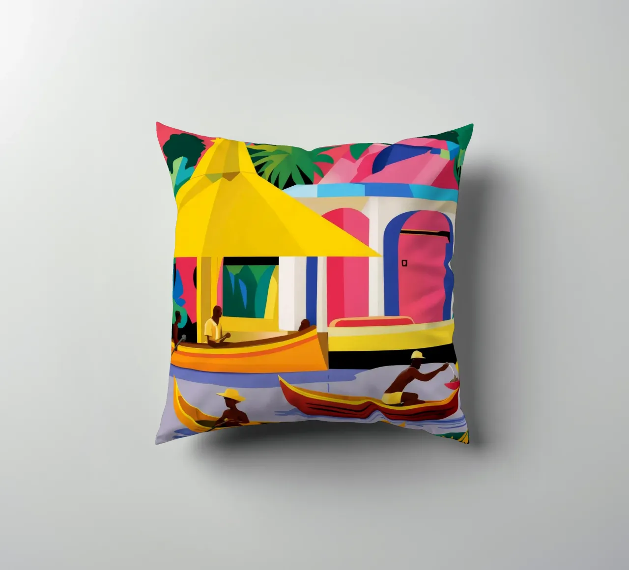 Golden River Journey decorative cushion by Ember Stone