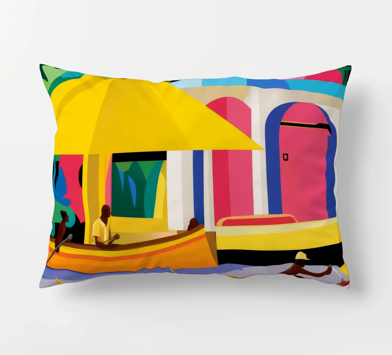 Golden River Journey decorative cushion by Ember Stone