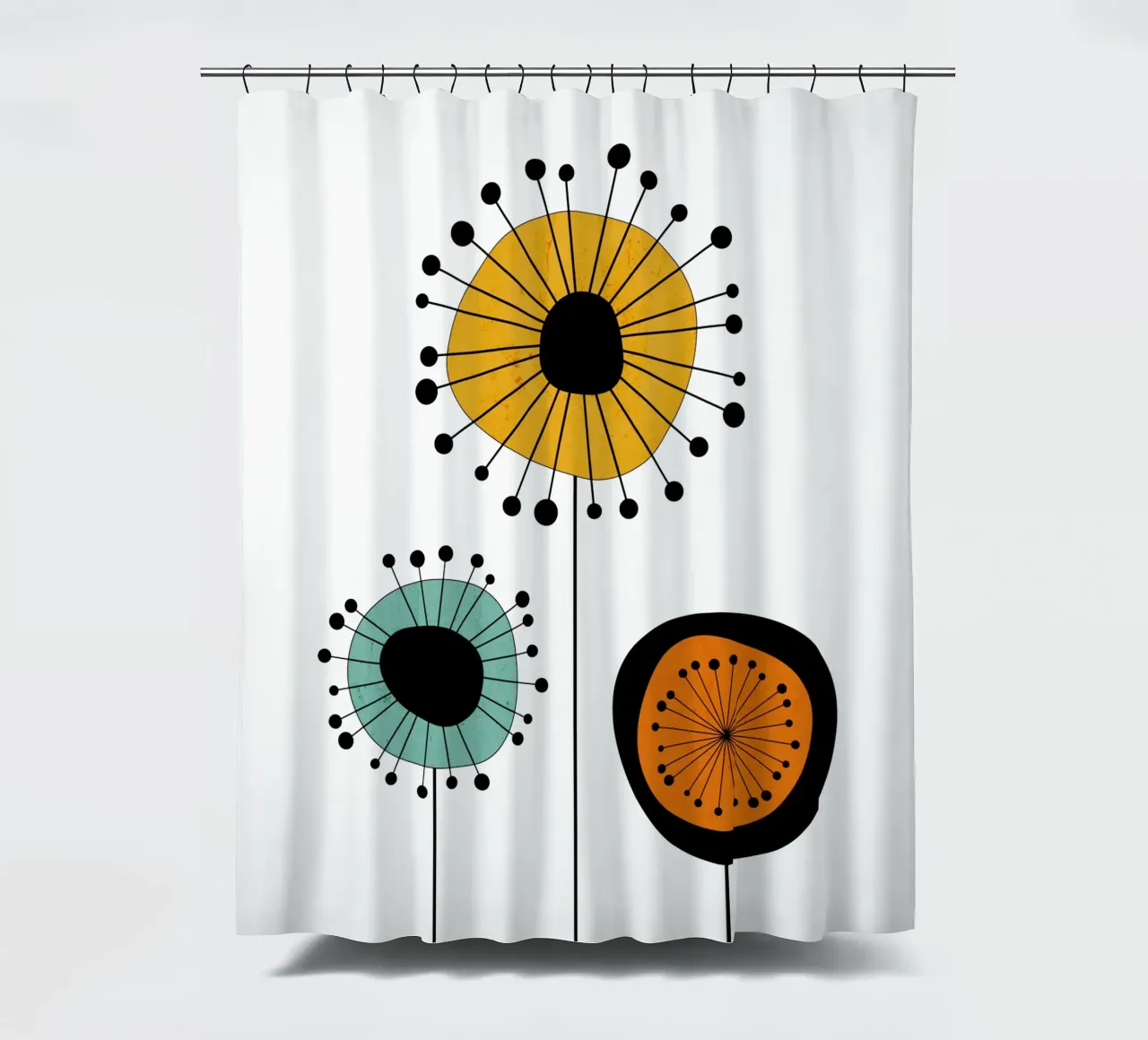 Fiori di metà secolo - Playful Blooms tenda da doccia da Dream Print Designs