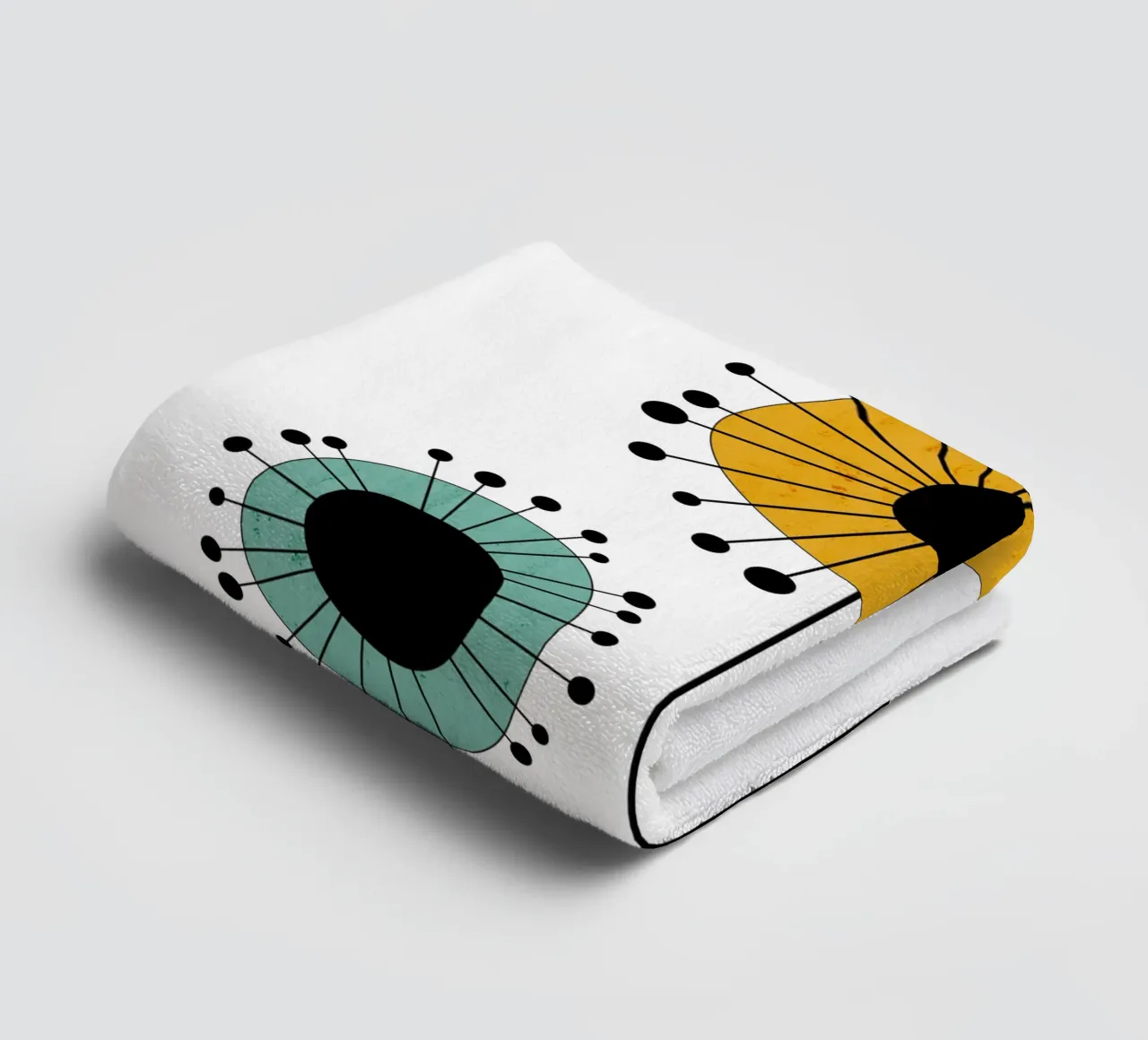Fiori di metà secolo - Playful Blooms asciugamano da bagno da Dream Print Designs