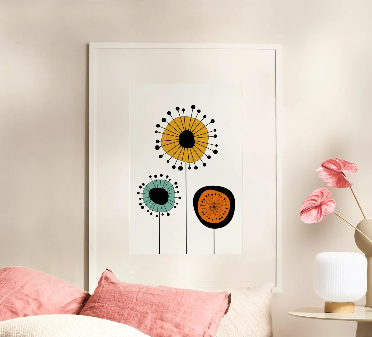 Fiori di metà secolo - Playful Blooms carta hahnemühle da Dream Print Designs
