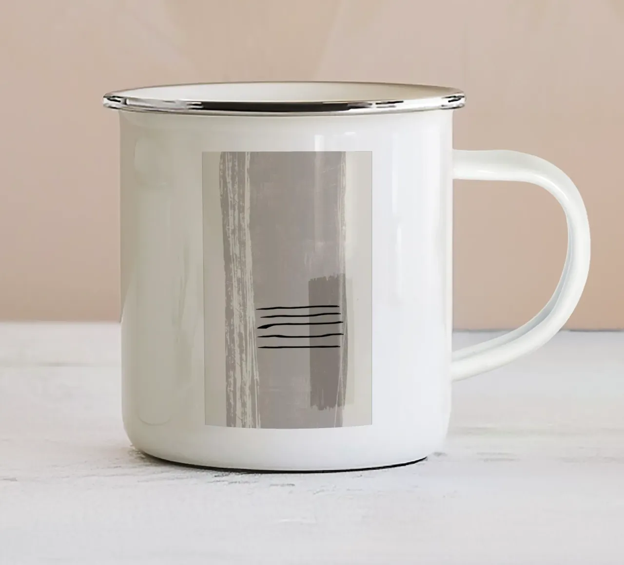 Modern art in natural shades tazza in smalto da Imaginative