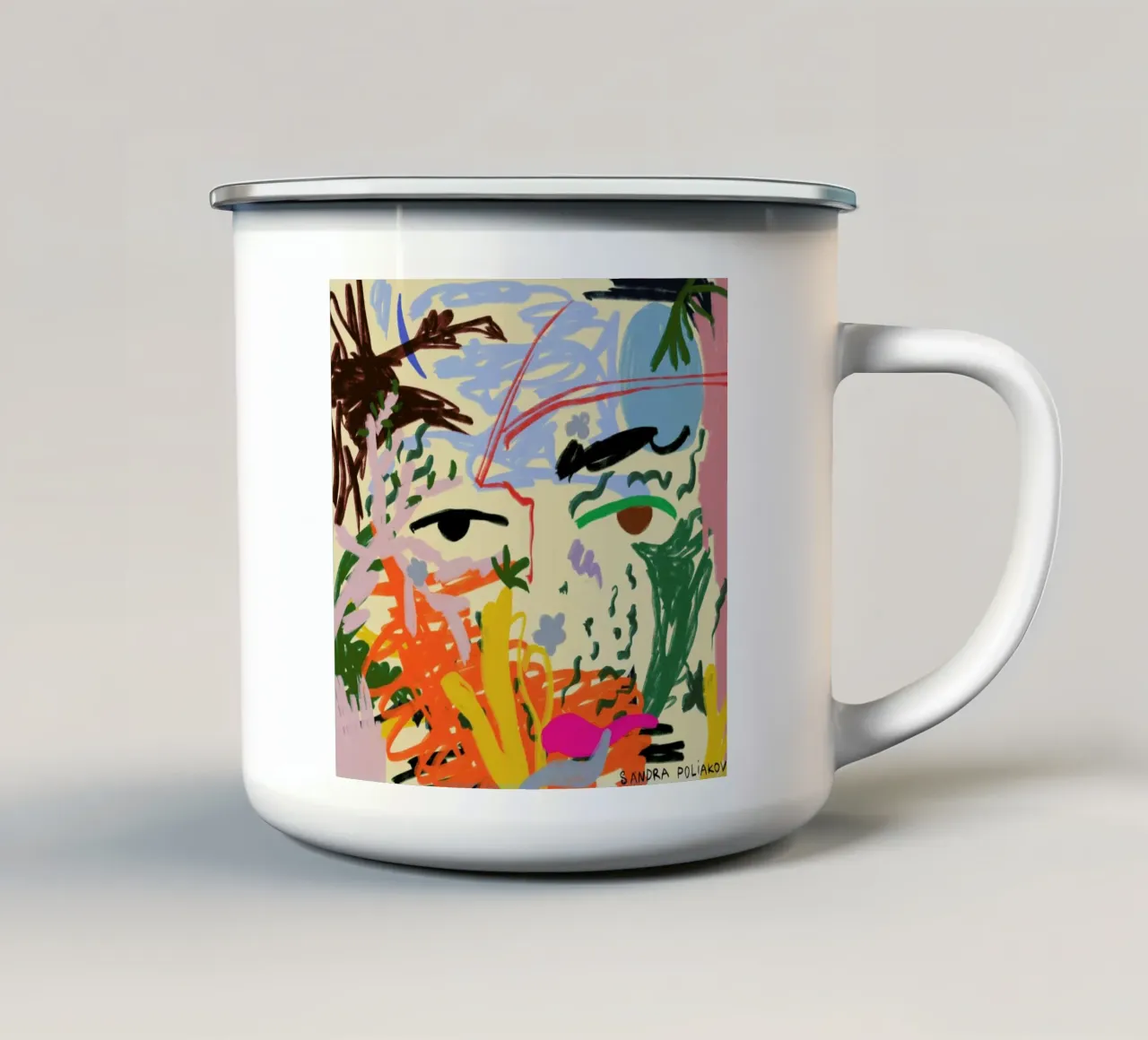 In Your Eyes tazza in smalto da Sandra Poliakov