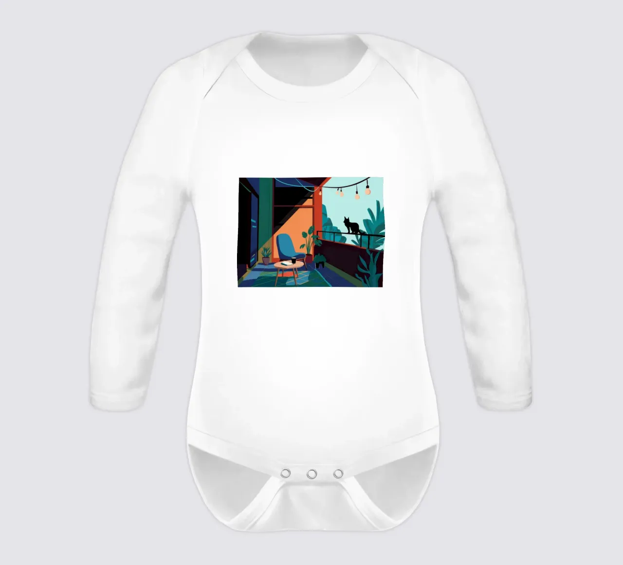 Osservatore felino notturno body neonato maniche lunghe da Ember Stone