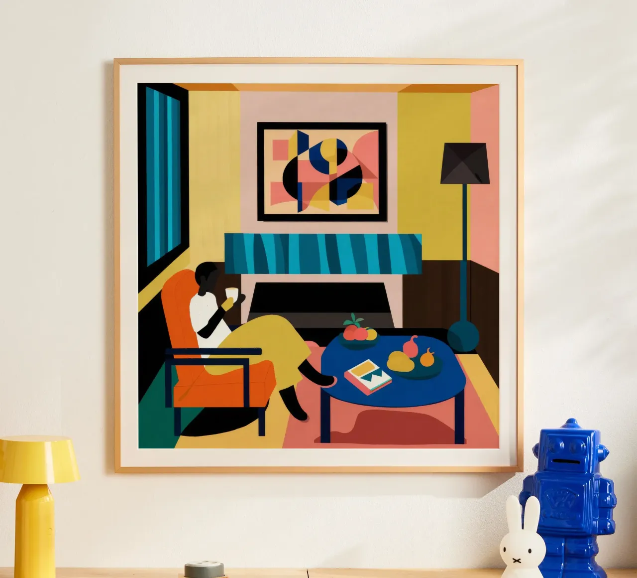 Literary Evening Solitude poster with wooden frame by Ember Stone