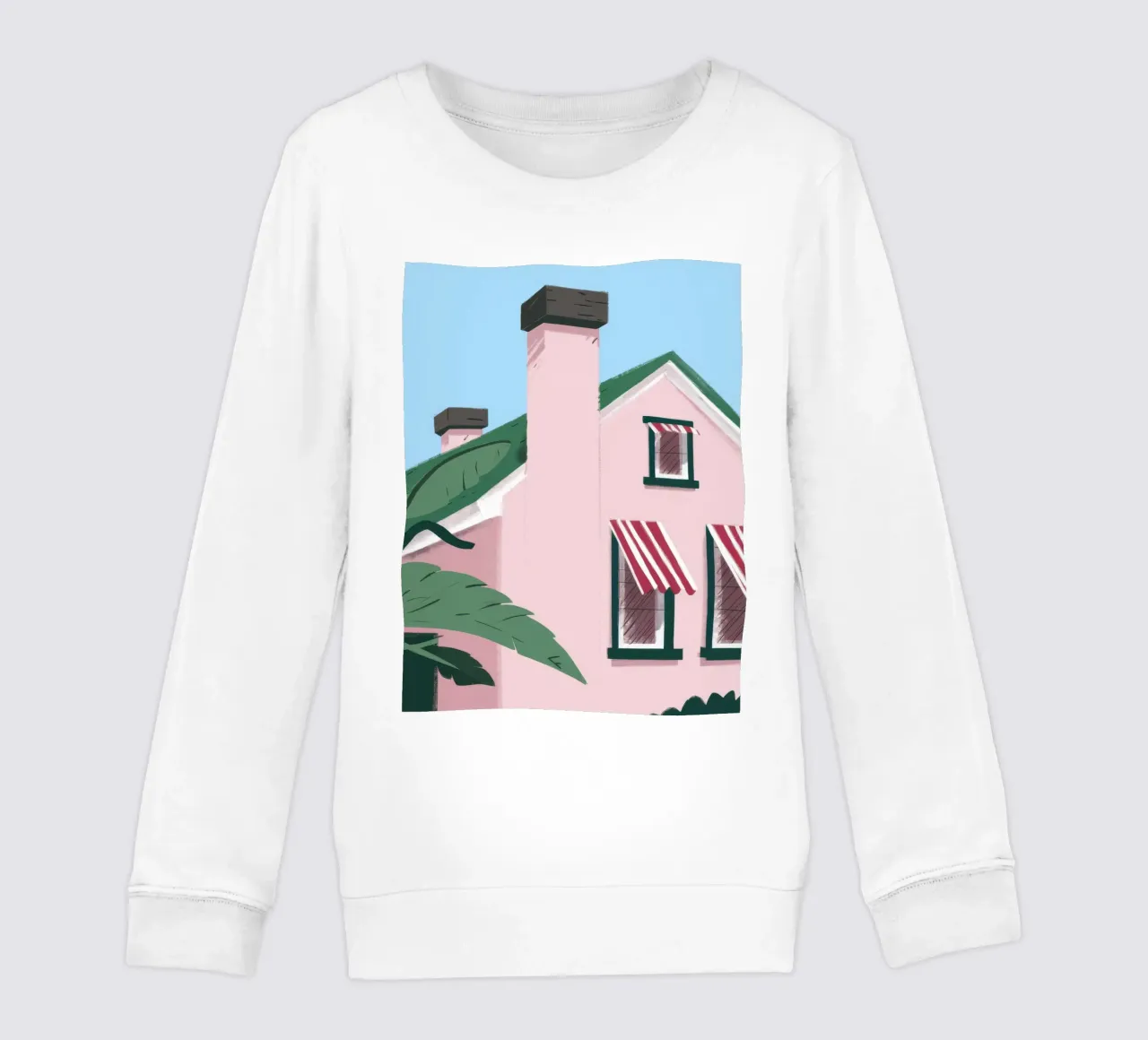 Rosa Vorstadtbeschaulichkeit Kinder Sweatshirt von Ember Stone