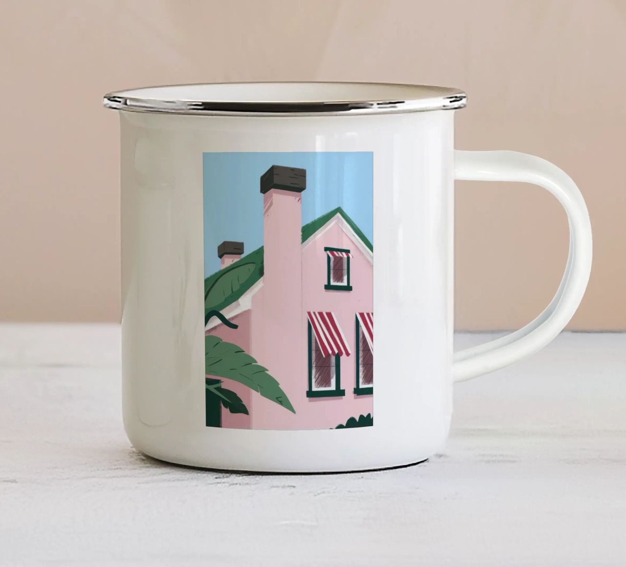 Tranquillità rosa suburbana tazza in smalto da Ember Stone
