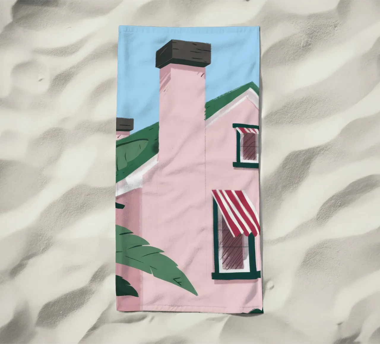 Suburban Pink Tranquility beach towel by Ember Stone
