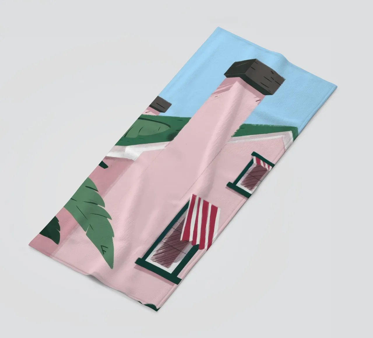 Suburban Pink Tranquility beach towel by Ember Stone