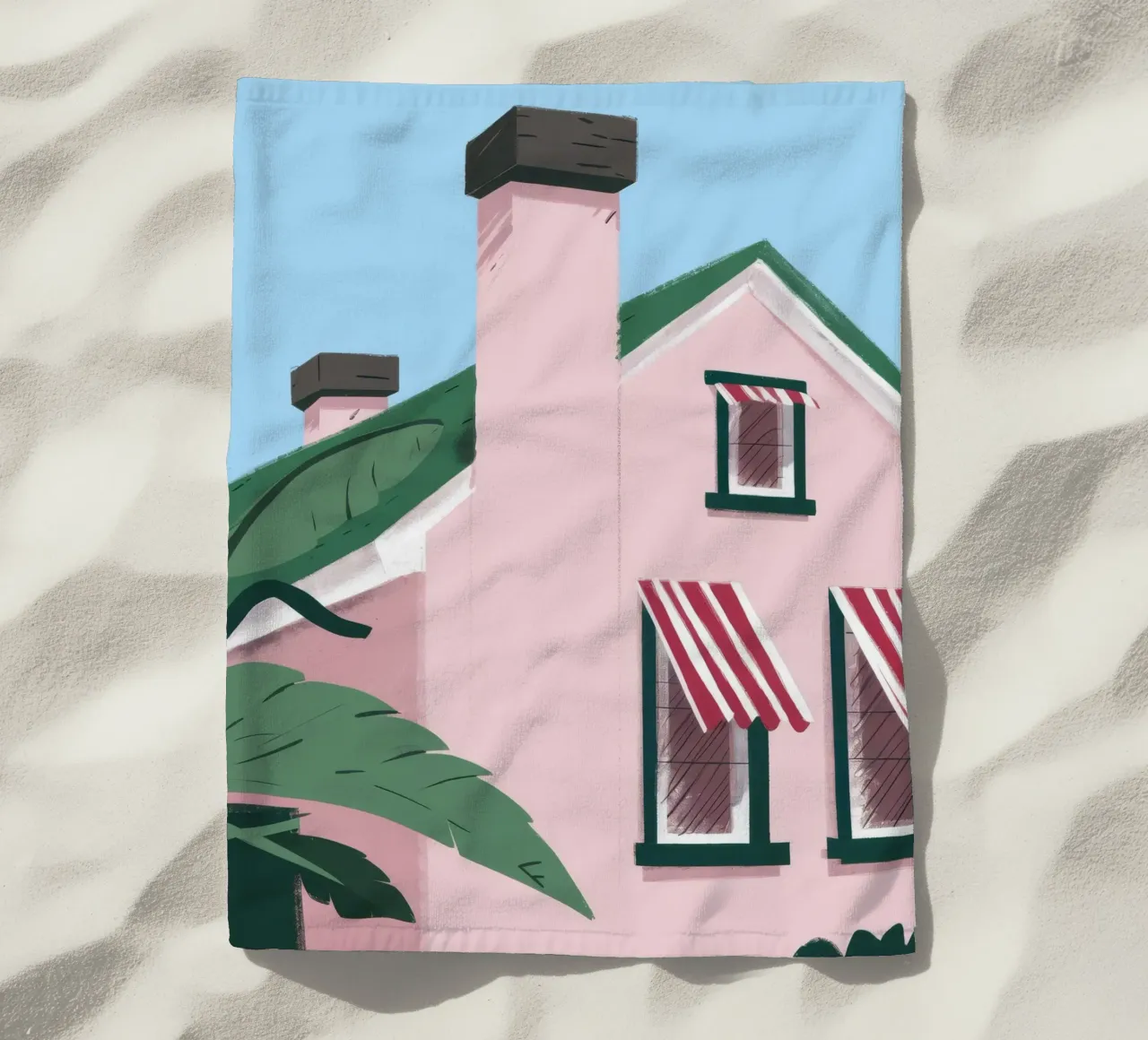 Suburban Pink Tranquility beach towel by Ember Stone