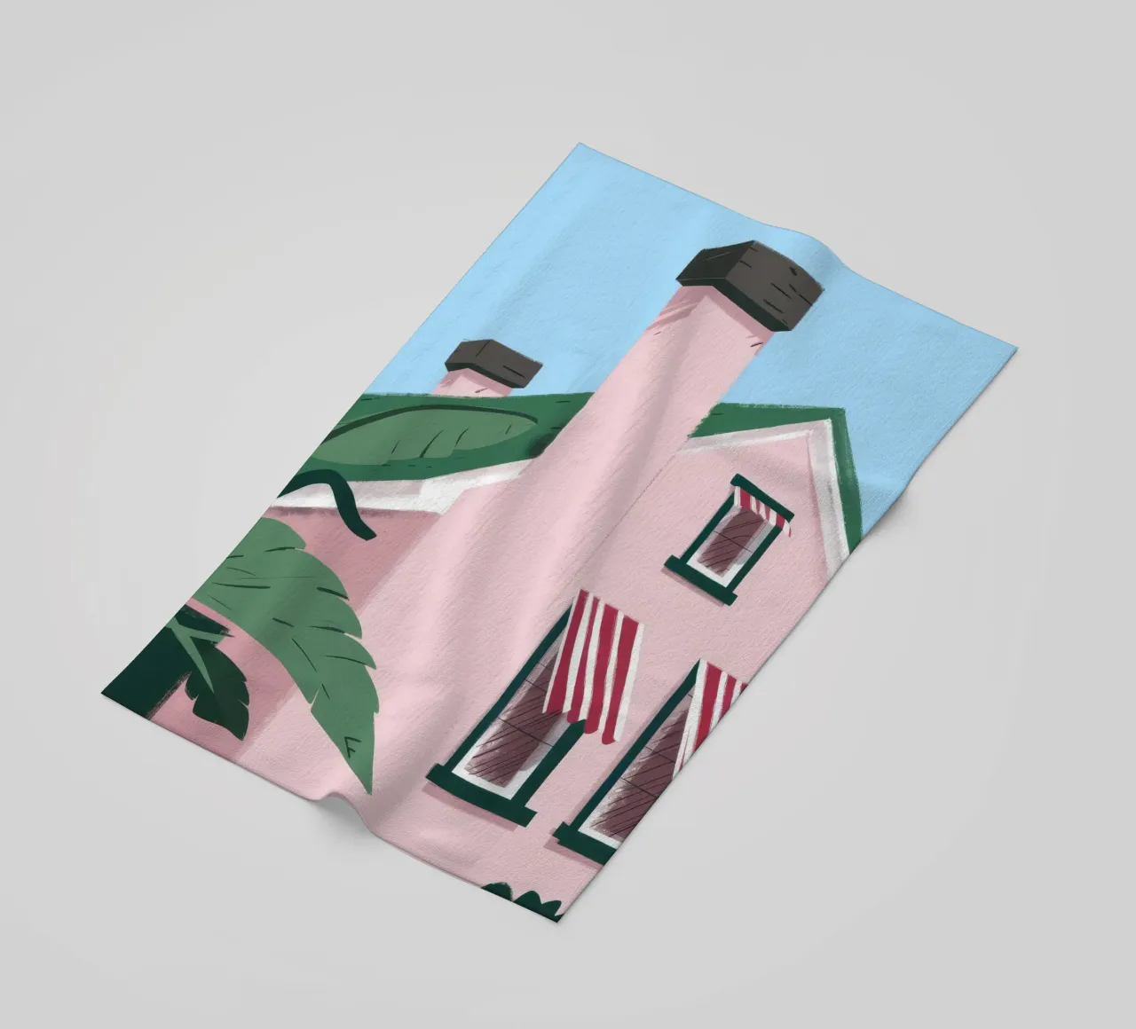Suburban Pink Tranquility beach towel by Ember Stone