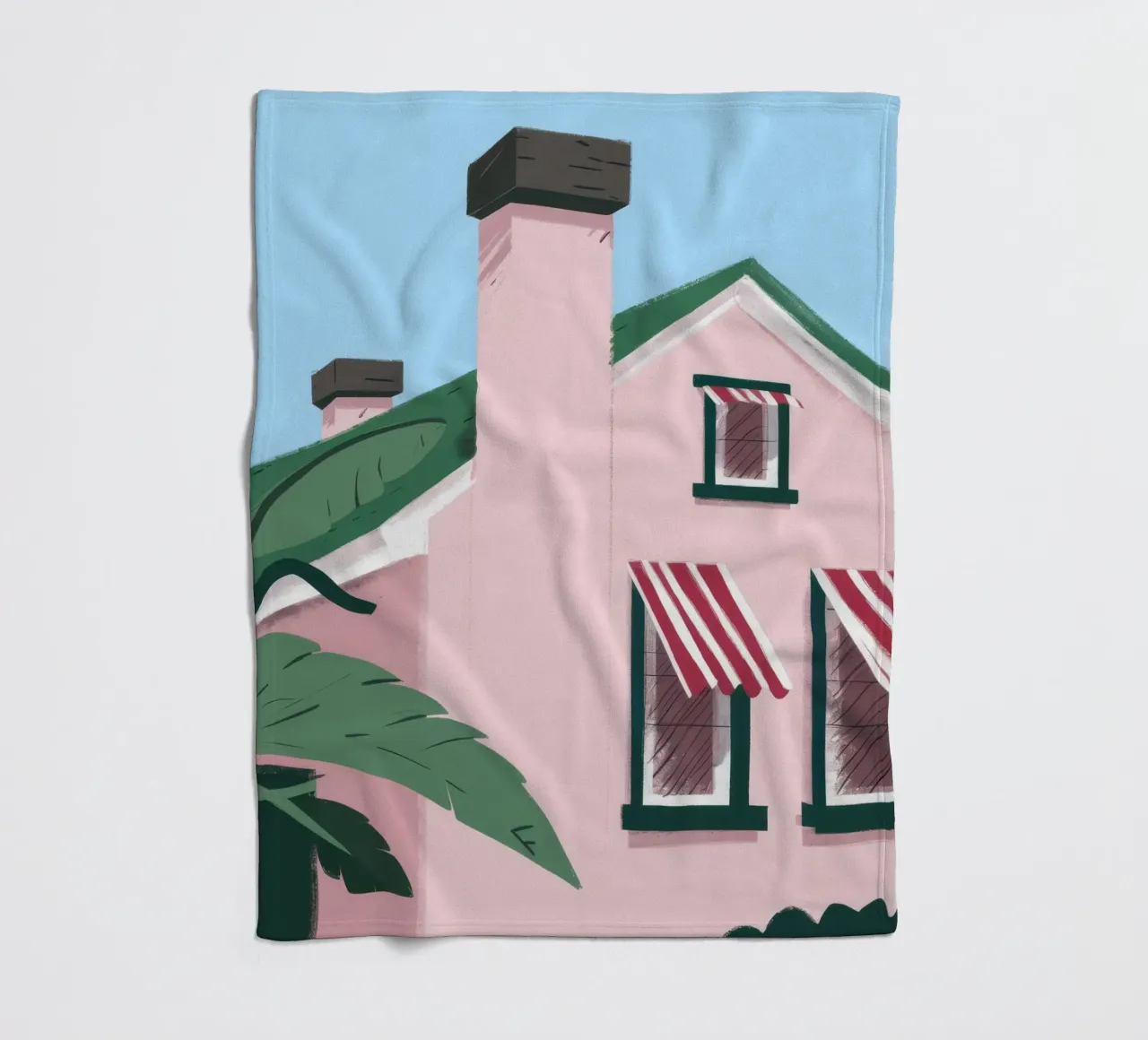 Suburban Pink Tranquility fleece blanket by Ember Stone