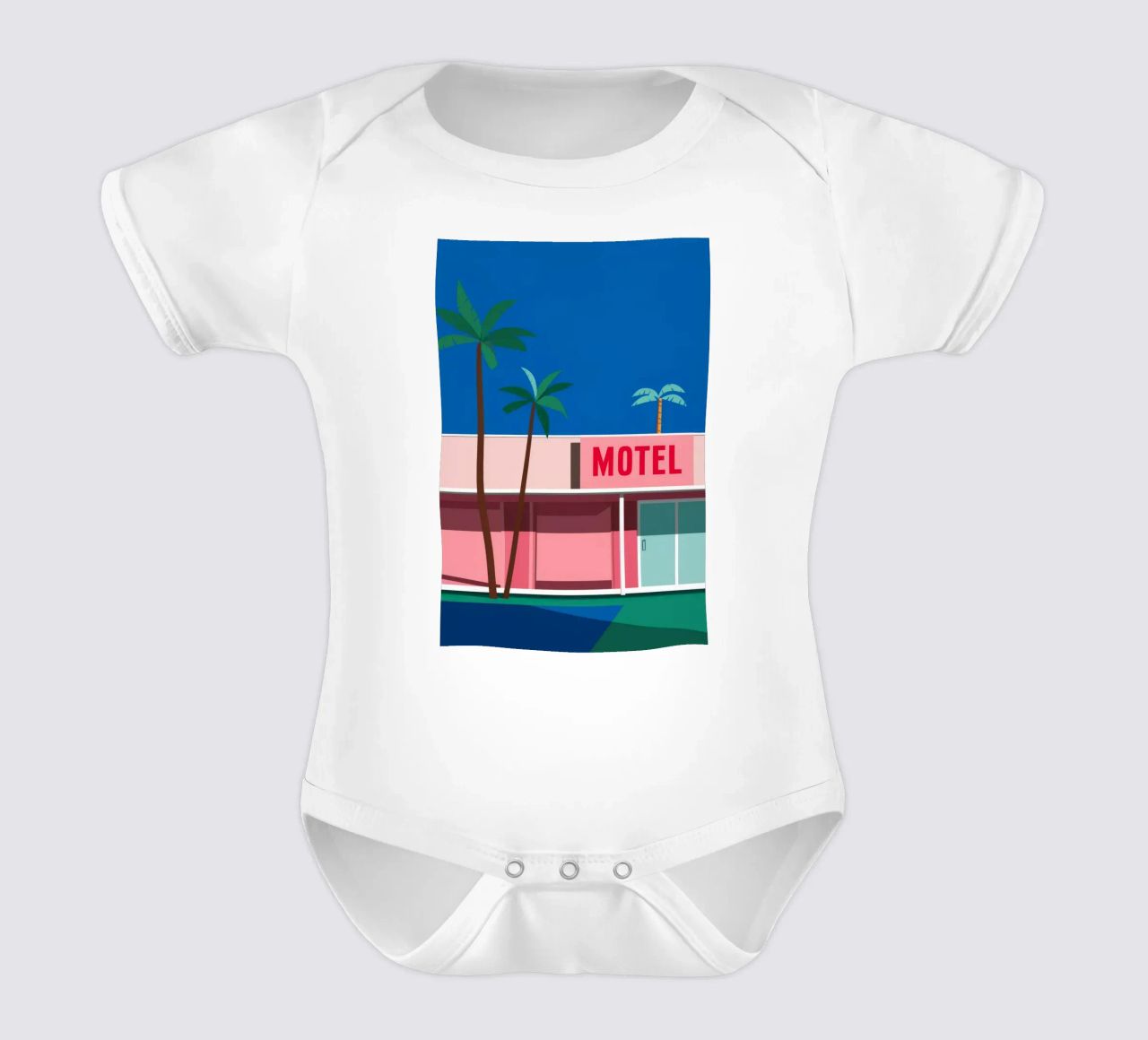 Retro Motel Palms body neonato maniche corte da Ember Stone