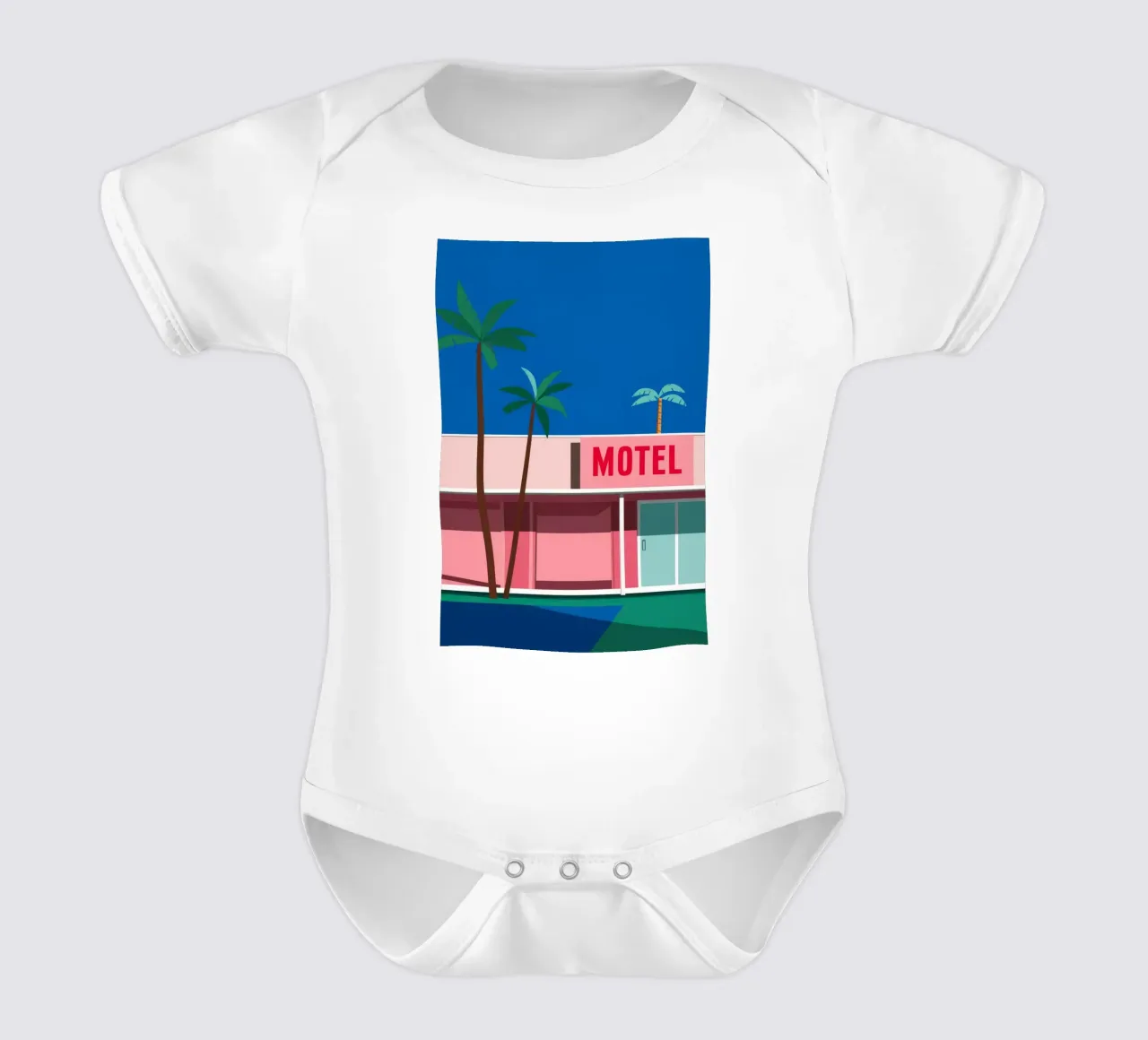 Retro Motel Palms body neonato maniche corte da Ember Stone
