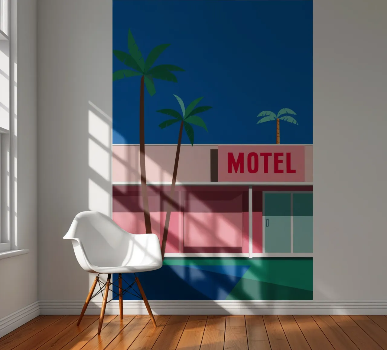Retro Motel Palms photo wallpaper by Ember Stone