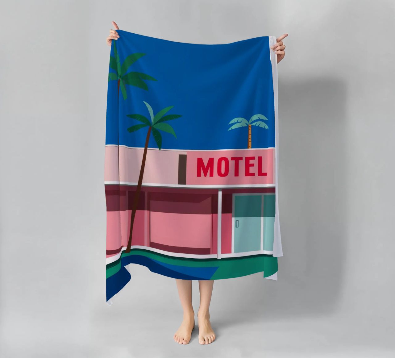 Retro Motel Palms telo mare da Ember Stone