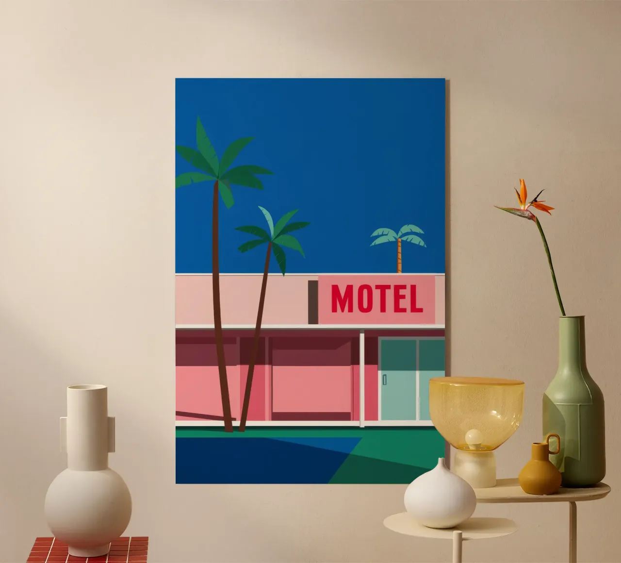 Retro Motel Palms plexiglass da Ember Stone