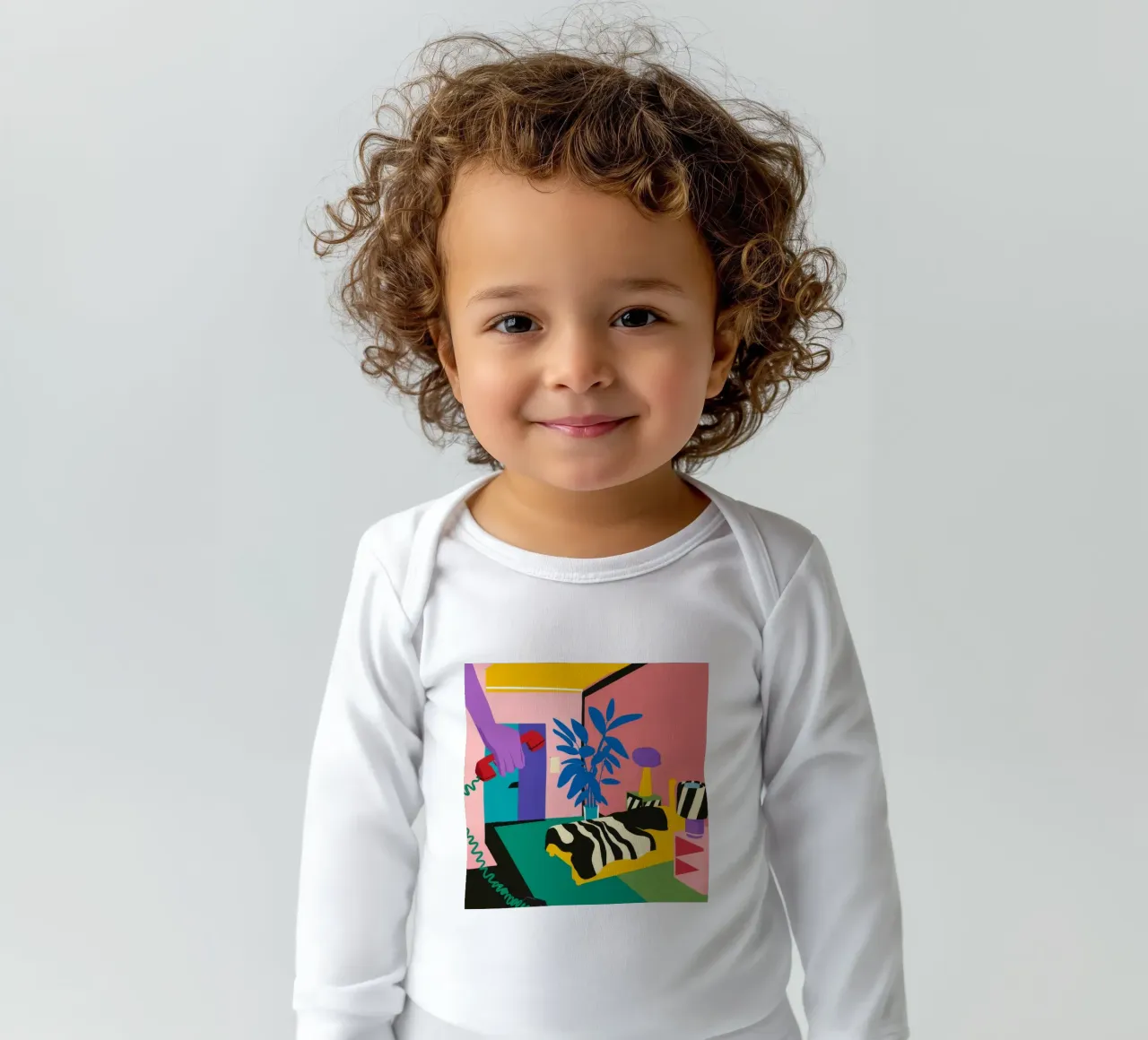 Sluimer met zebraprint babyrompertje lange mouwen van Ember Stone