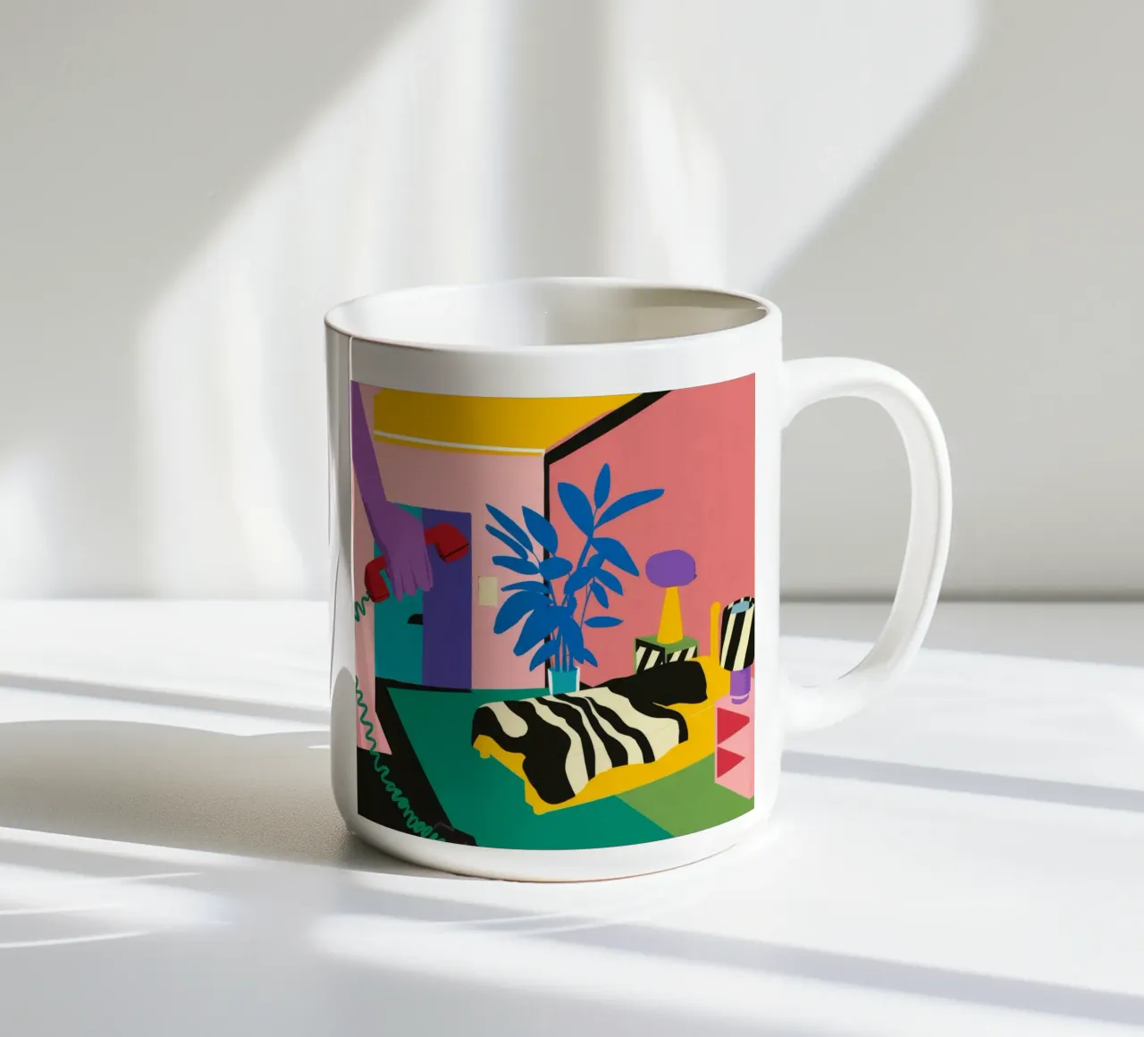 Sonno con stampa zebrata tazza in ceramica da Ember Stone