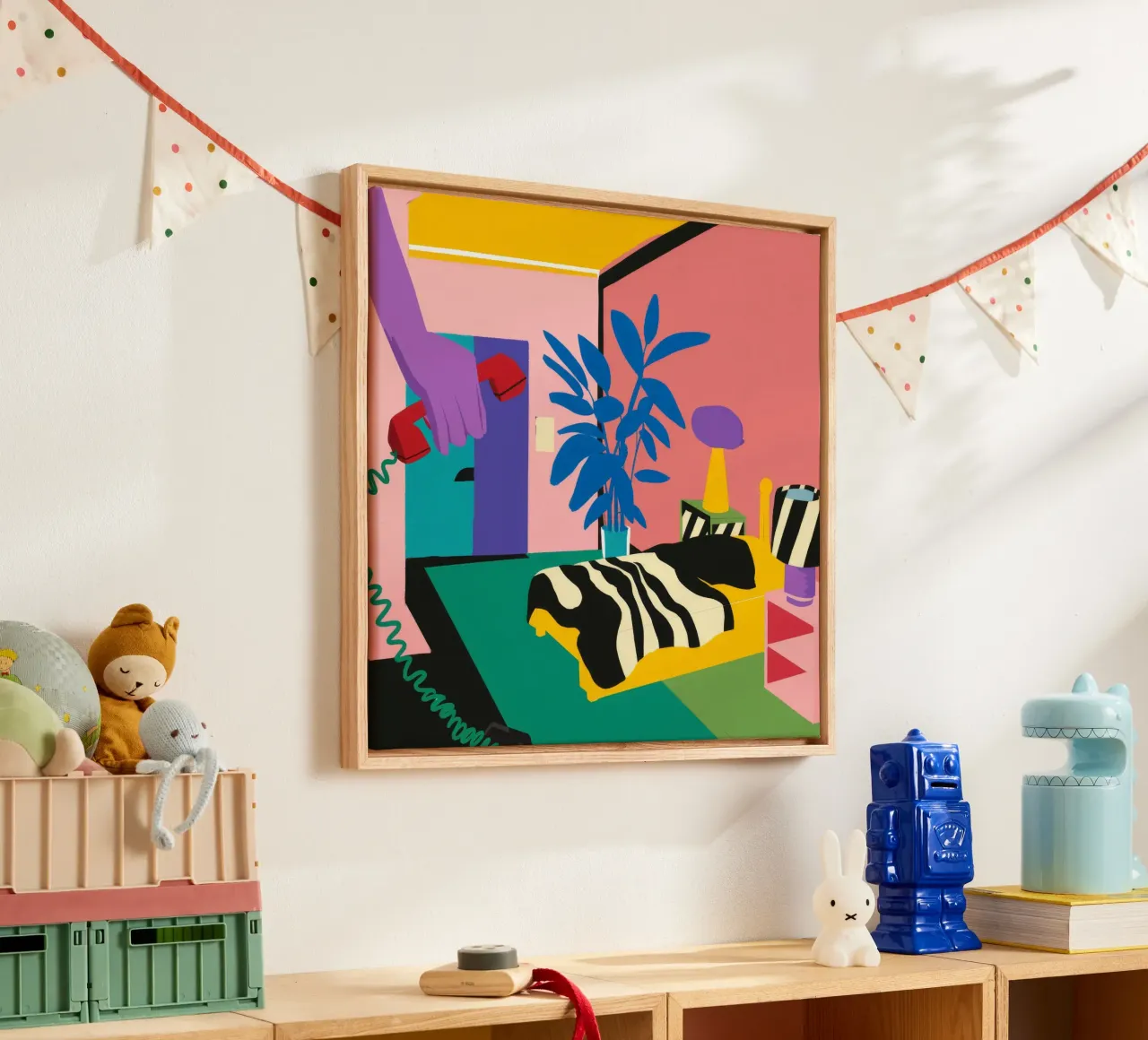 Sluimer met zebraprint canvas van Ember Stone