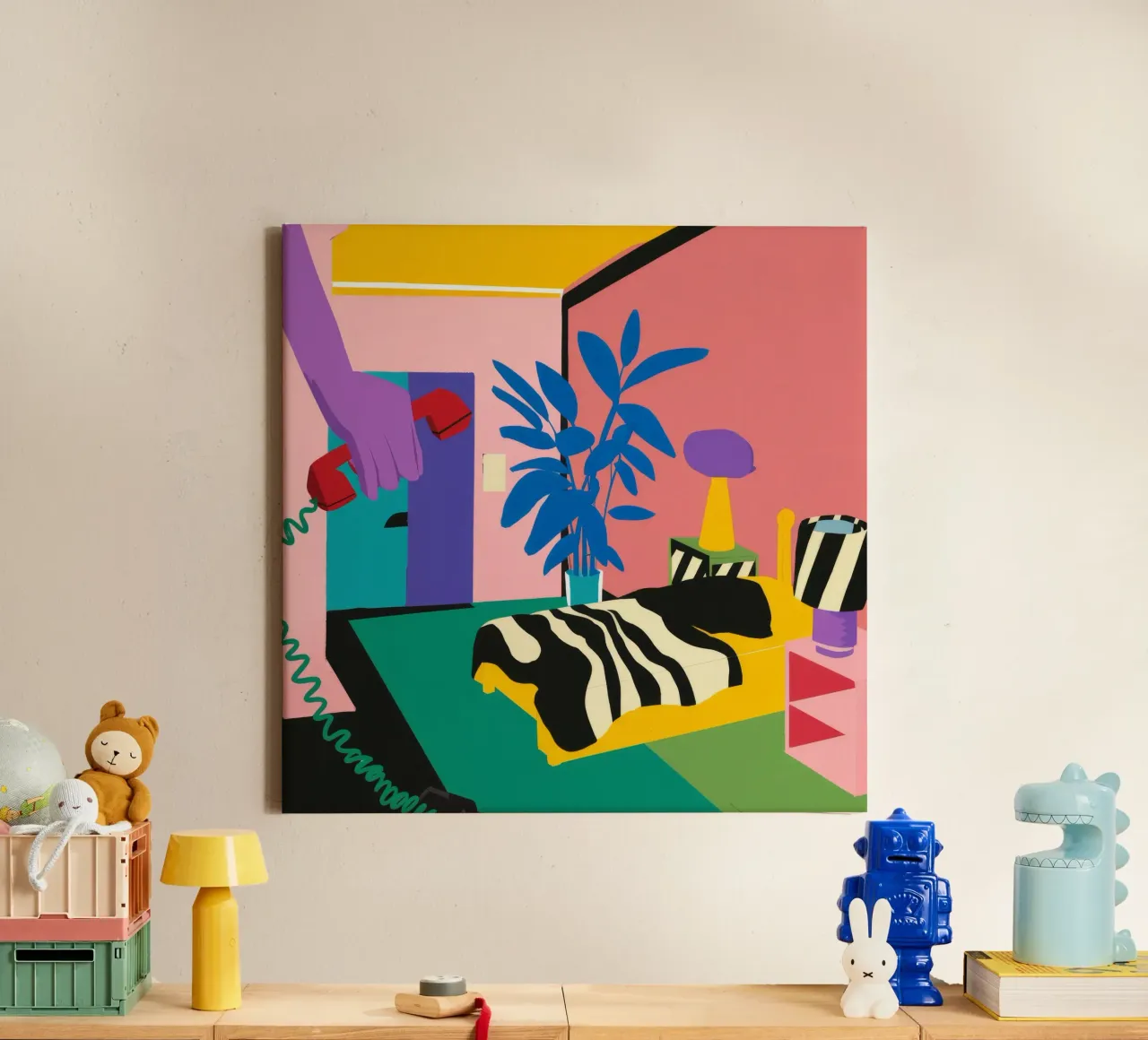 Sluimer met zebraprint canvas van Ember Stone