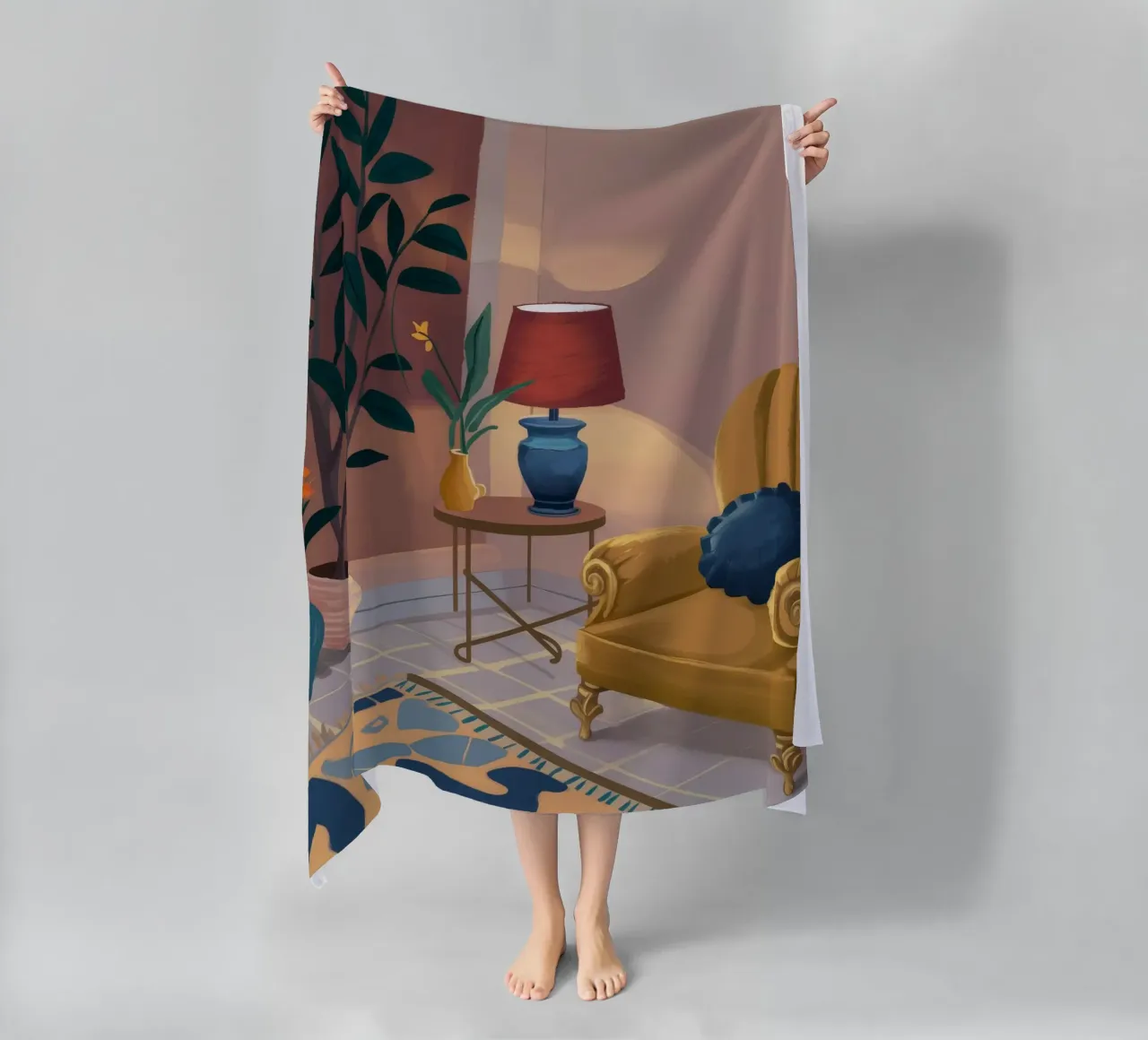 Golden Hour Repose beach towel by Ember Stone