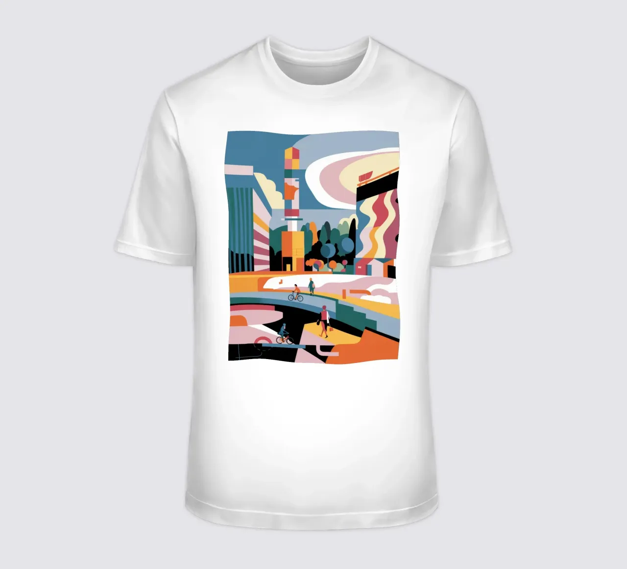 Metropolis vista fiume t-shirt da Ember Stone