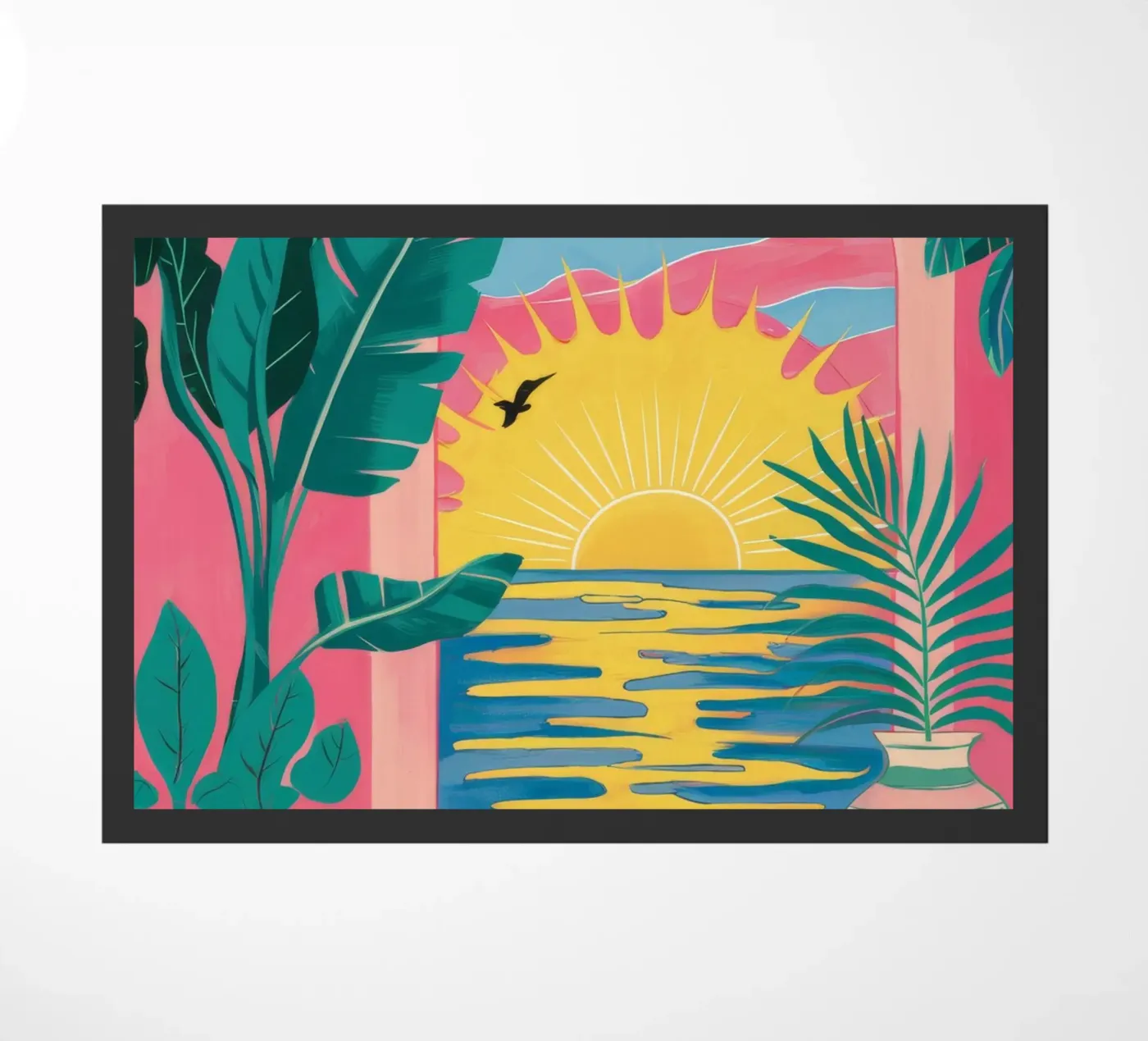 Fuga al tramonto a scacchi zerbino da Ember Stone