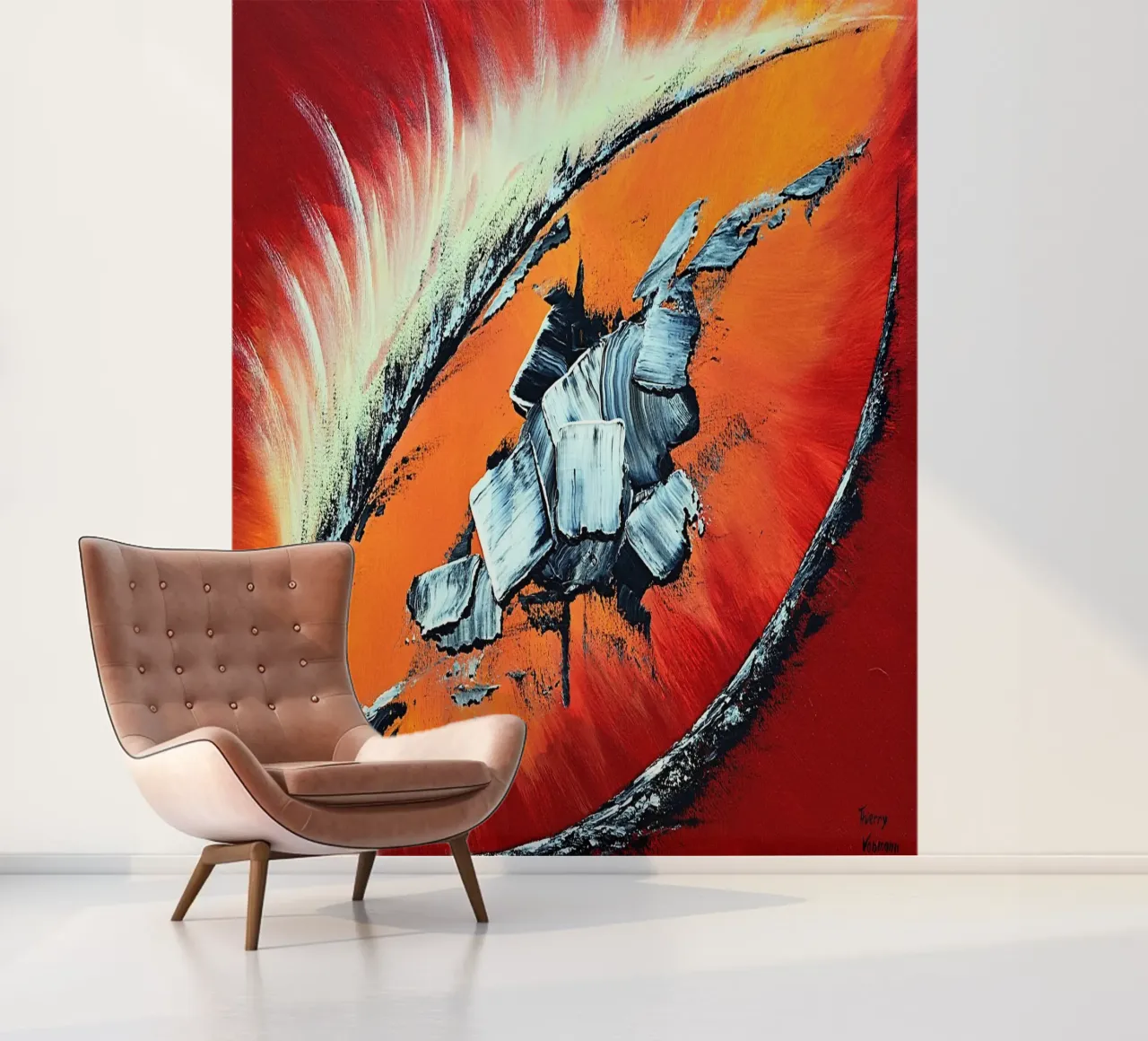 Géronimo fotobehang van Thierry Vobmann Abstract painting