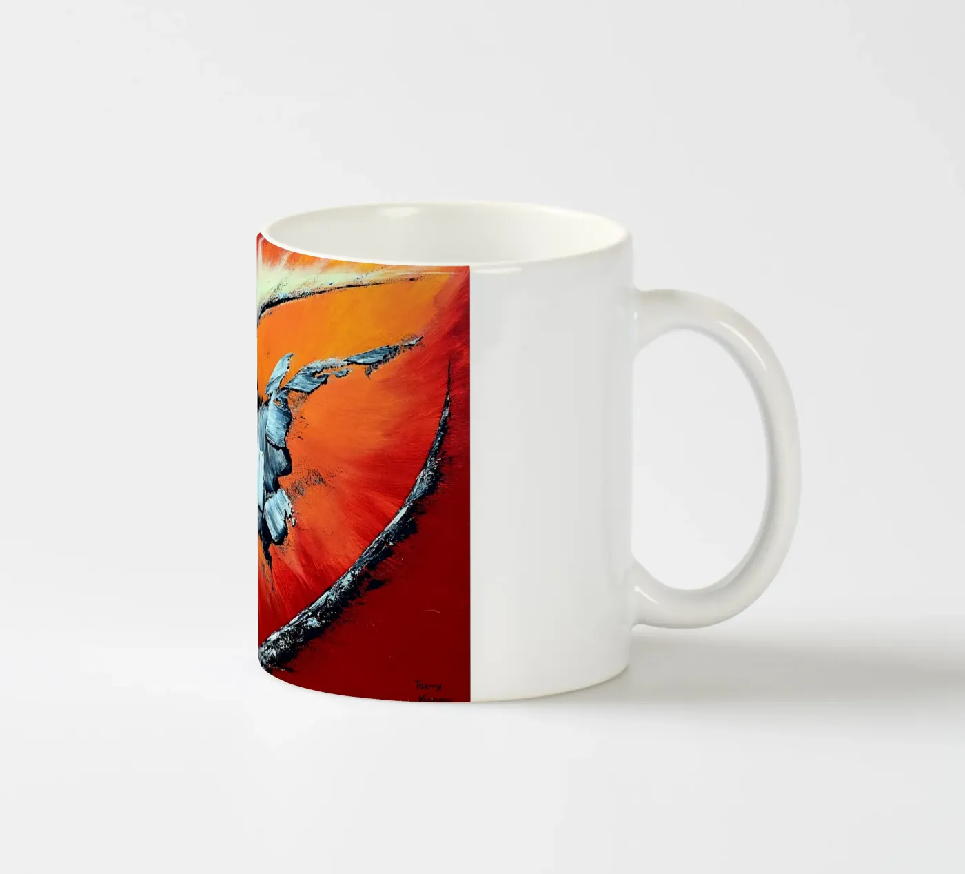 Géronimo ceramic mug by Thierry Vobmann Abstract painting