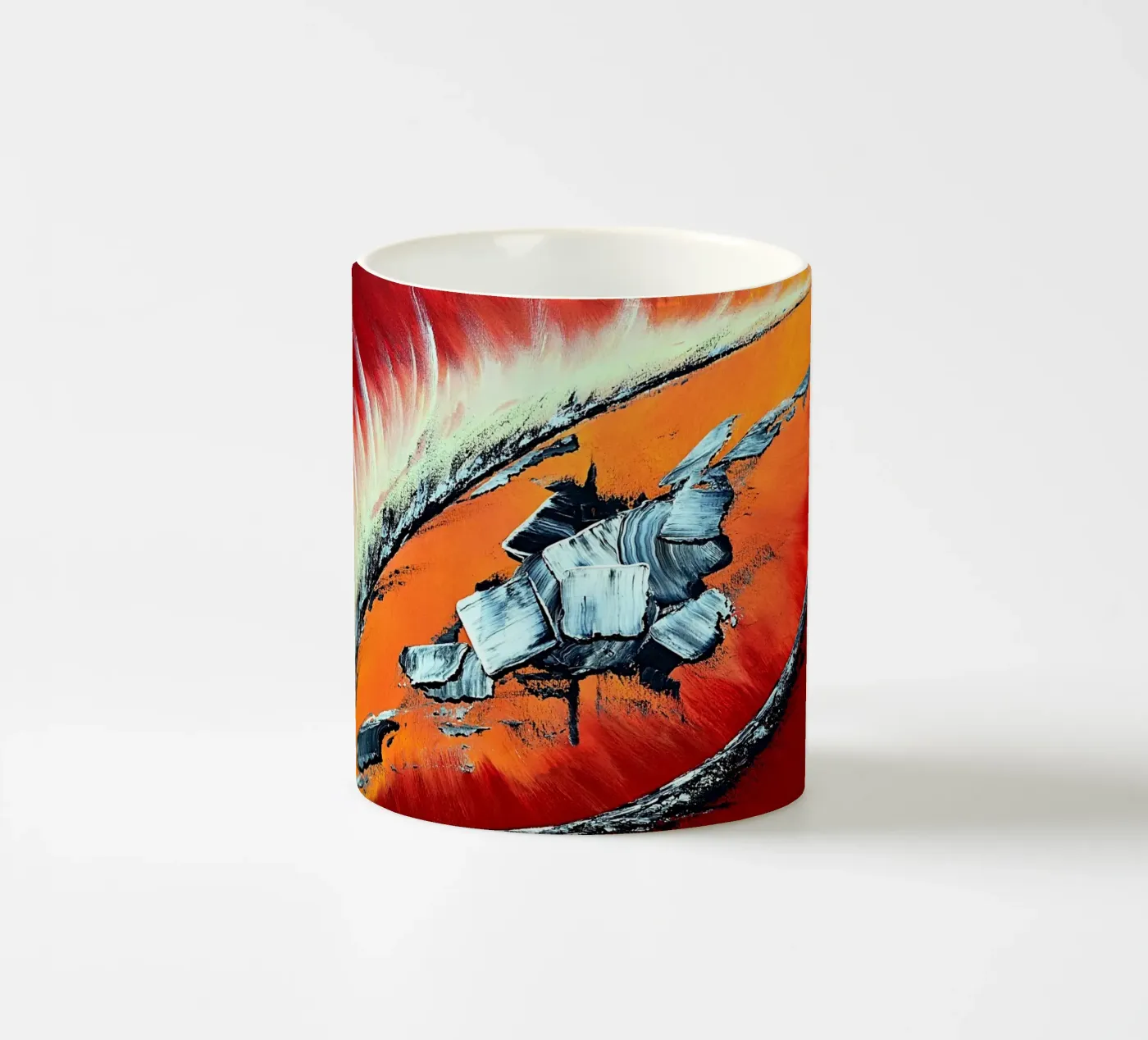 Géronimo ceramic mug by Thierry Vobmann Abstract painting