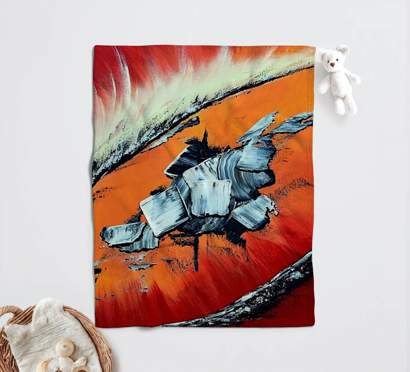 Géronimo Fleecedecke von Thierry Vobmann Abstract painting