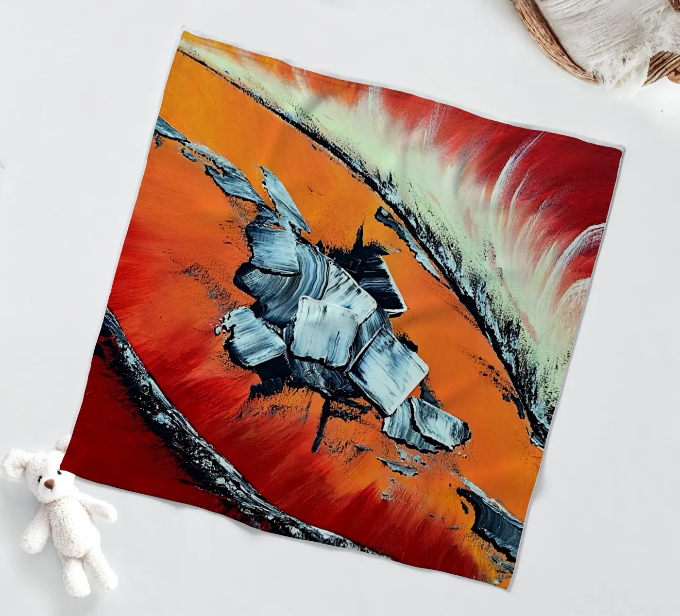 Géronimo Fleecedecke von Thierry Vobmann Abstract painting