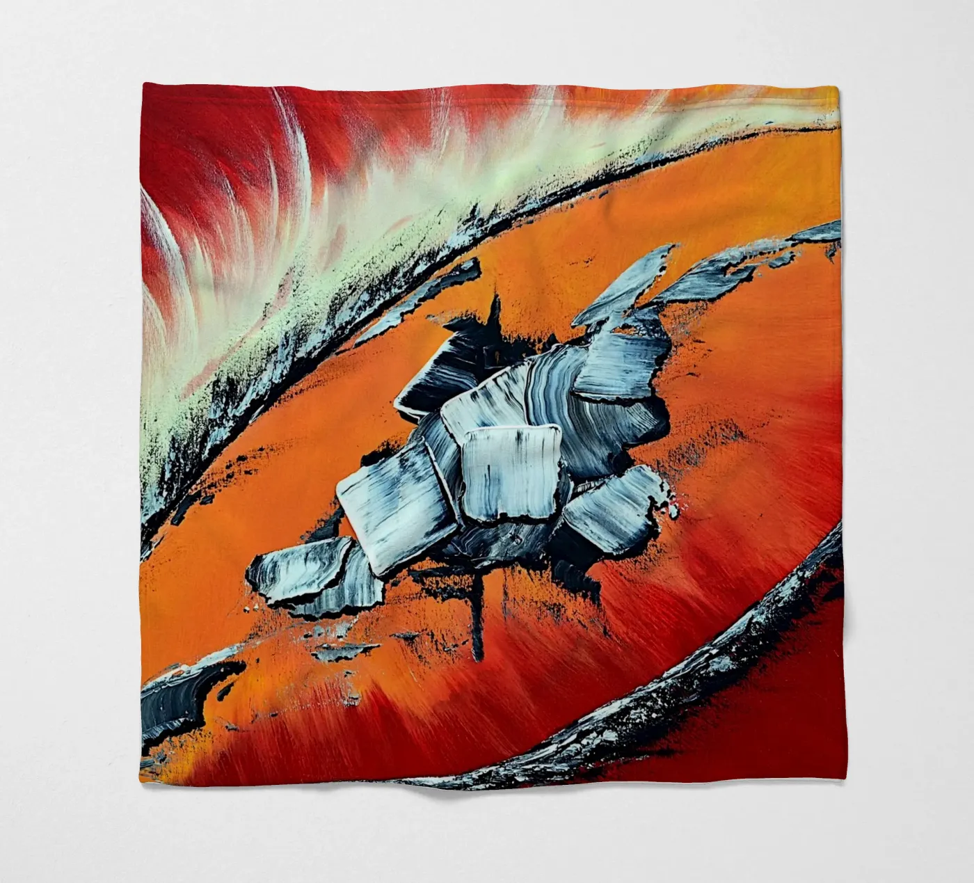 Géronimo Fleecedecke von Thierry Vobmann Abstract painting