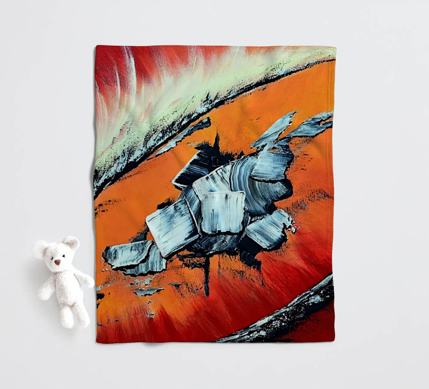 Géronimo Fleecedecke von Thierry Vobmann Abstract painting