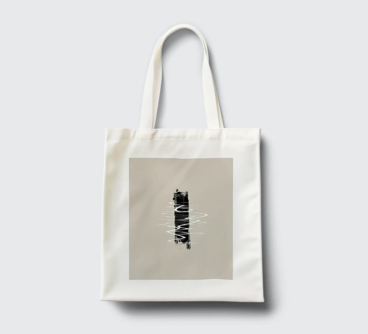 Modern abstract of lines and brush strokes in earth tones borsa in juta da Imaginative