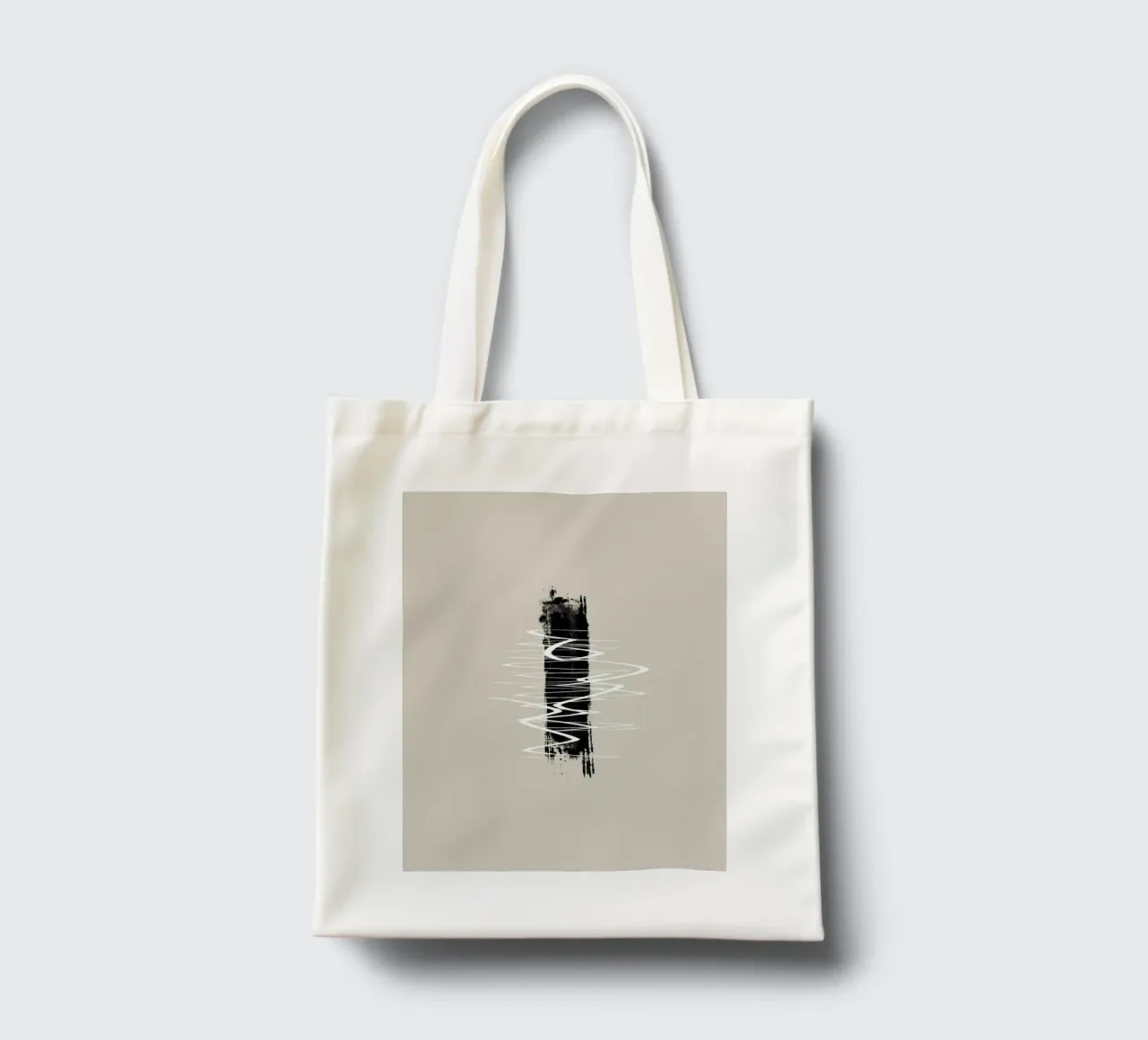 Modern abstract of lines and brush strokes in earth tones borsa in juta da Imaginative