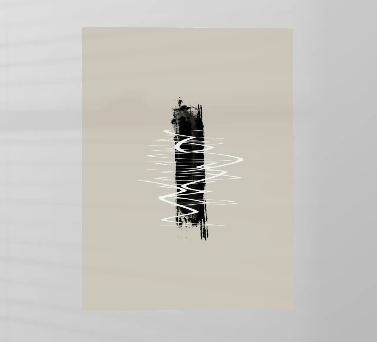 Modern abstract of lines and brush strokes in earth tones pellicola backlit da Imaginative