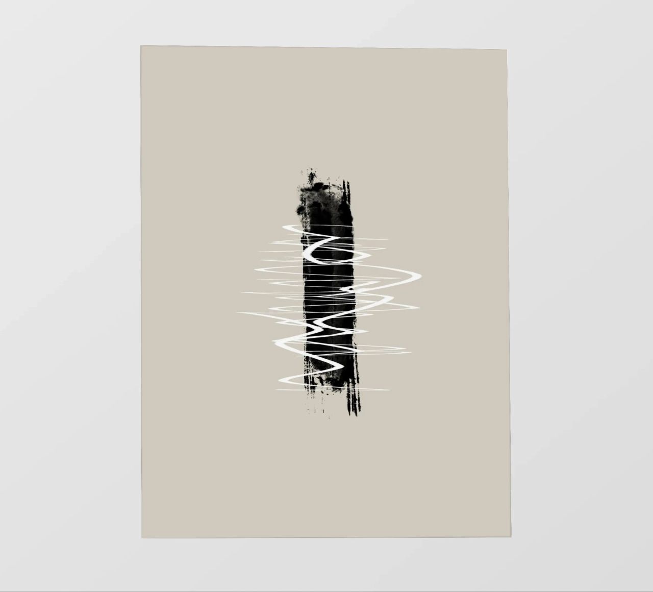 Modern abstract of lines and brush strokes in earth tones pellicola backlit da Imaginative