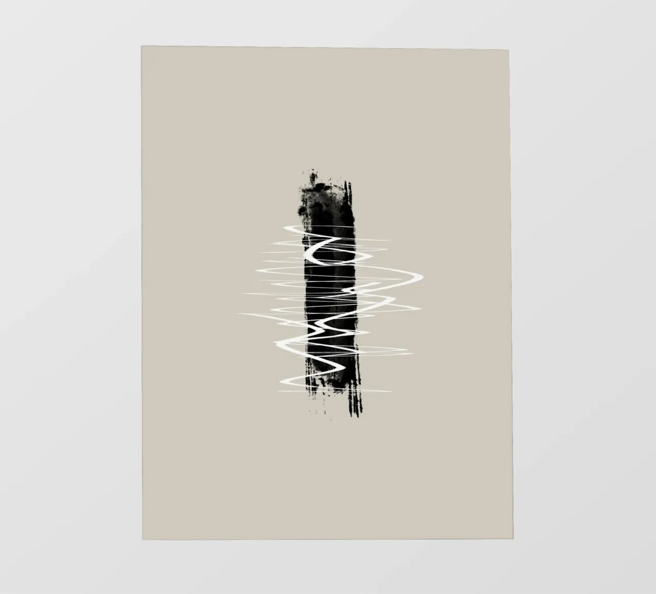 Modern abstract of lines and brush strokes in earth tones telo in pvc da Imaginative